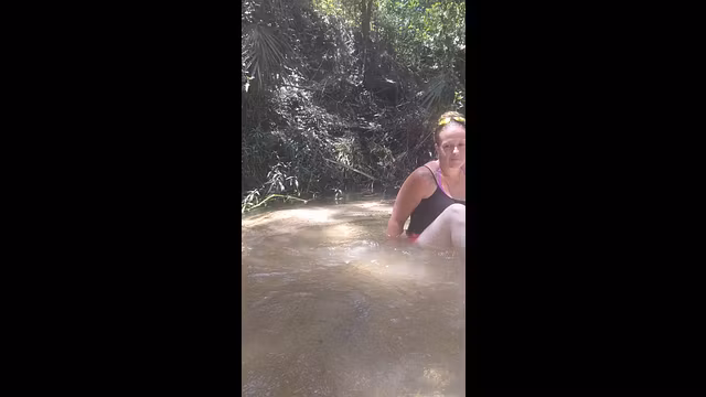 Nervous and caught off guard while my camera man tries to interview me behind the scenes while on vacation in public springs in creak Part 22