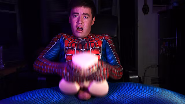 COLLEGE BOY CREAMS INTO PLASTIC PUSSY B4 HALLOWEEN PARTY