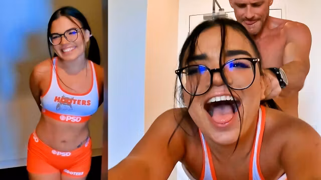 Hooters Waitress Comes Over After Work Gets Her Ass Fucked Hard