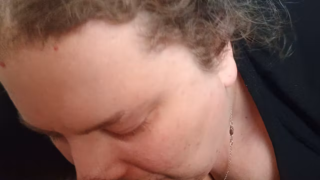 BBW Sucks Cock Until He Cums All Over Black Dress