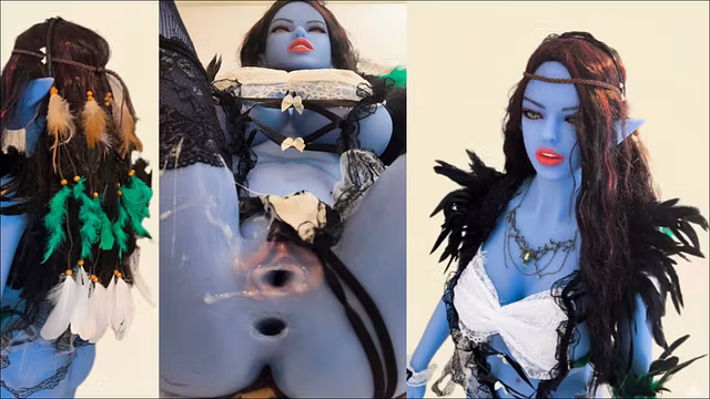 Giving it Hard to My Blue Elf Maid in the Bedroom