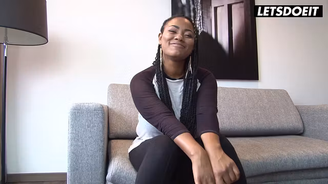 Curvy Ebony MILF Gets Her Big Tits Squeezed and Played With... She Moans and Begs for More