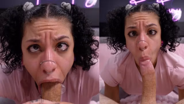 Brain-Dead Babe Gives You Slobbery Cross-Eyed Head