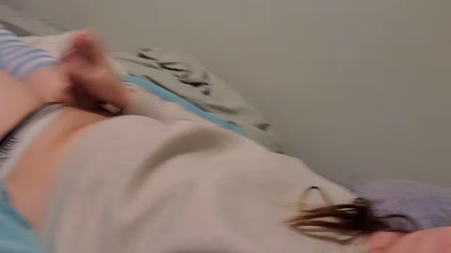 trans woman plays with her big cock