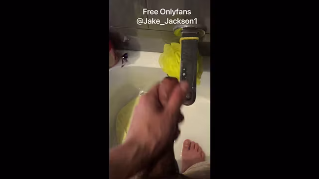 Big White Cock Dripping Wet in the Shower