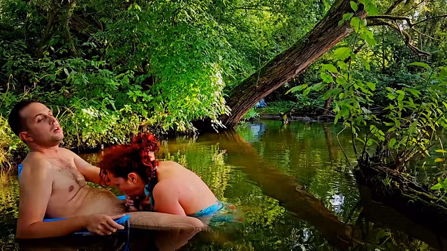 Secret outdoor blowjob