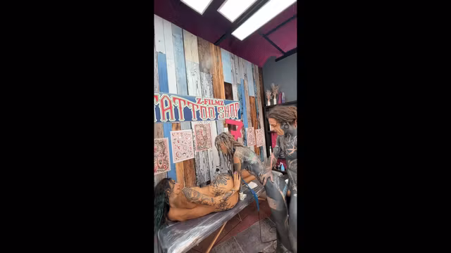 Tattoo Shop Risky Anal - Getting Fucked While Tattooing