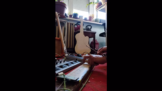 Easy Blues Riff ON My DIY Diddley Bow Guitar