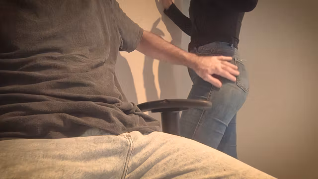 Naughty Office Break: Ass Flash, Handjob & Cumshot in Mouth