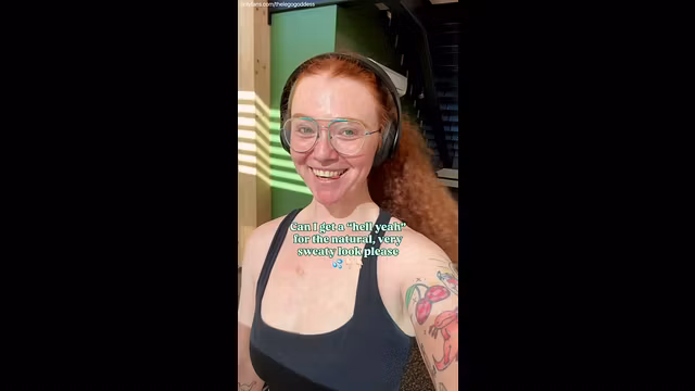 Natural Redhead Shows Off Her Sweaty Curves