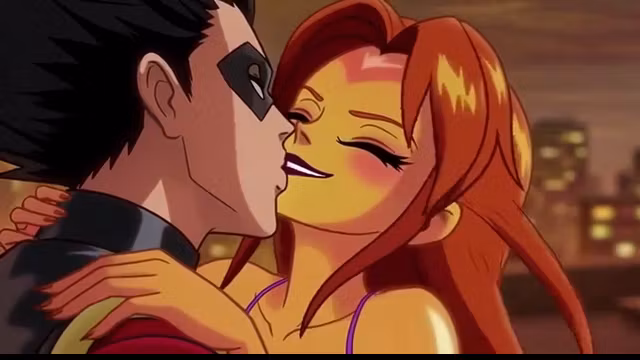 STARFIRE & ROBIN STEAMY PENTHOUSE ROMANCE - Hot 3D Anime Couple