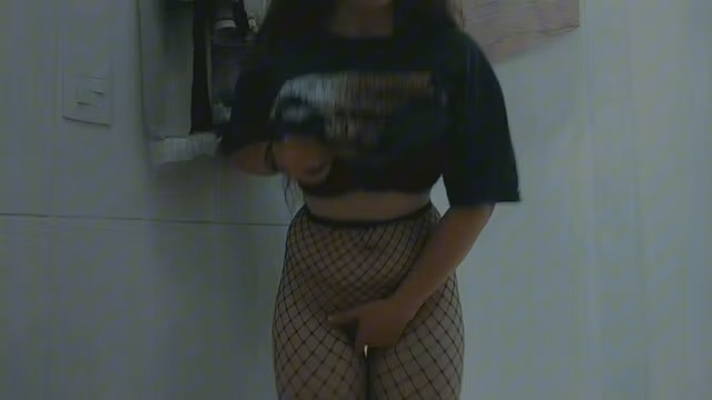 Fairy bliss just your horny schoolgirl wearing fishnets and a big tshirt masturbation at the bathroom with rock playing on for her parents dont listen