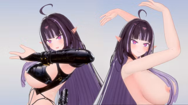 Nude Elf VTuber Dances KPop  Naughty MMD