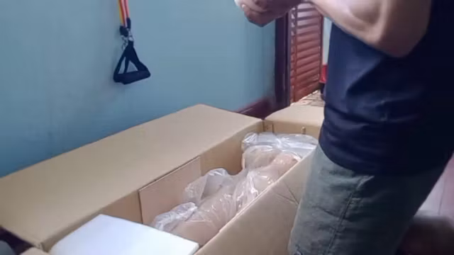 unboxing new sex doll 100cm
