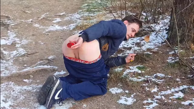 Gaping my twink ass with a dildo