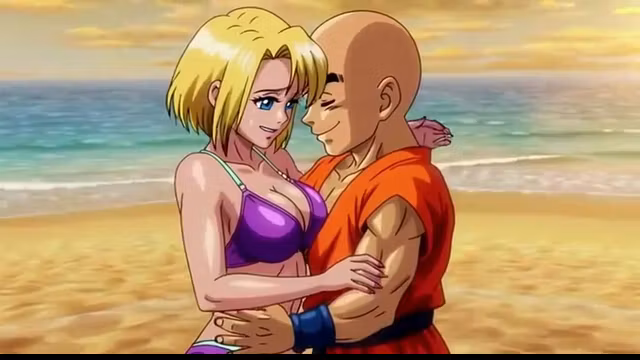 Android 18 & Krillin beach house Passion - Romantic 3D Anime