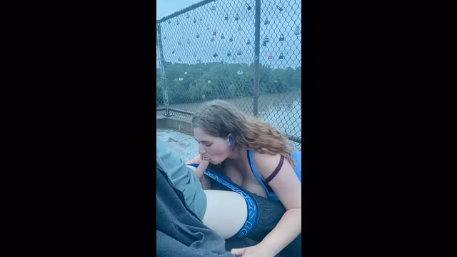 Public Blow Job on a bridge )