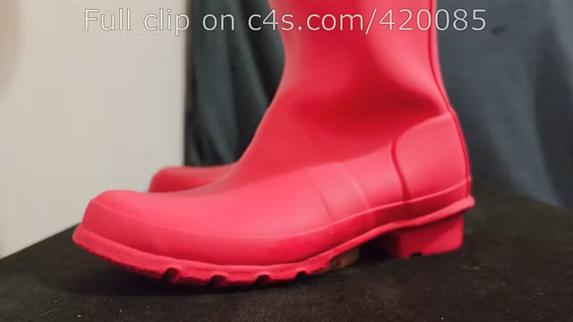 LittleShoes - Cock Crush Pink Hunter Boots Size 34 Preview POV