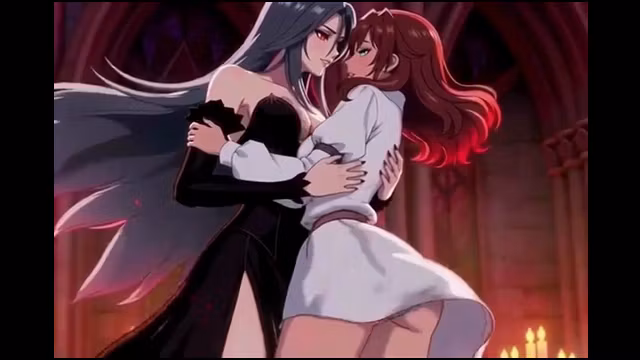 A lesbian Vampire Queen transforms a beautiful young woman