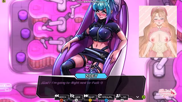 Hentai Game Fucks Succubus Nurse VTuber Cumming to Third Crisis Neon Nights Lesbian Massage Chair Public Masturbation