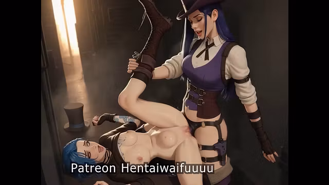 Caitlyn Fucks Jinx with Strap-on on the Floor  Arcane Hentai