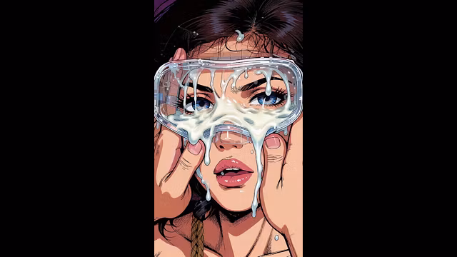 Milkycat anime cum goggles