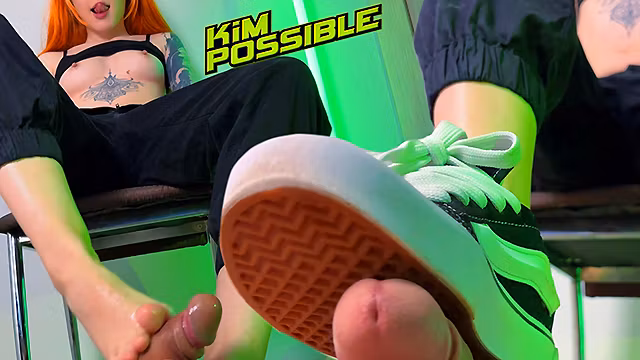 Kim Possible caught villain with her little feet
