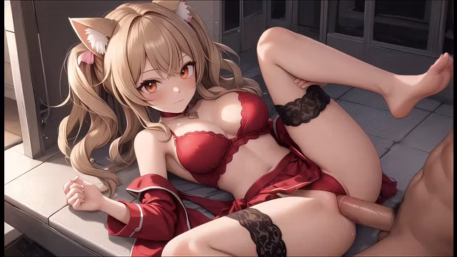AI Generated - Big Tits POV Red Bra Hardcore Spread Legs Ride 😍🍆