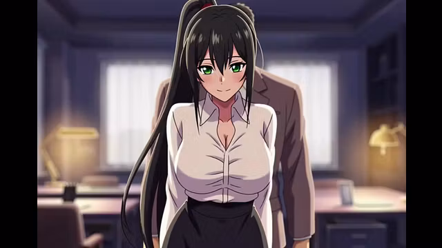 Big tits secretary gets bent over the desk by her boss for fucking private meeting