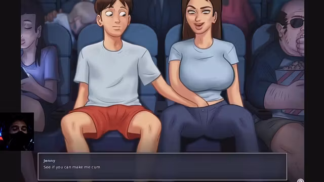 I fingered my stepsister in the movie theater then took her home and fucked her brains out on the bed - summertime saga(voiced) jenny part8