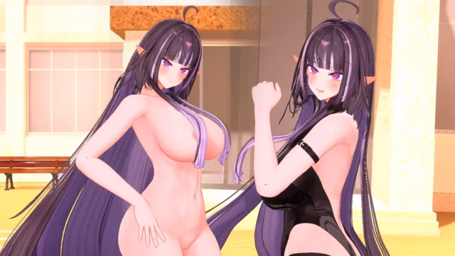 Blue Flame Hentai MMD  Thicc Elf VTuber Nude Dance