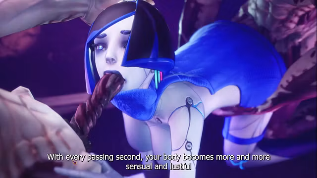 The slutty nature cannot restrain itself and, impaling itself on two cocks at once, it drowns in sensations of ecstasy, pleasing its monster masters[e