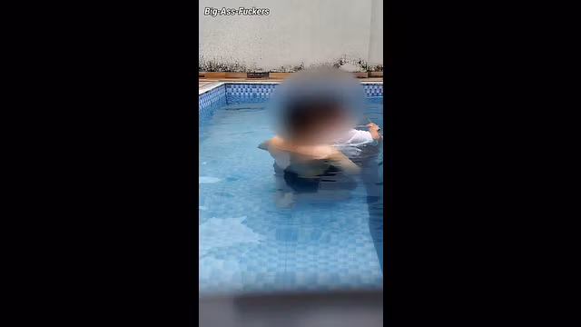 A Hot Couple Risky Fun in the Swimming Pool.
