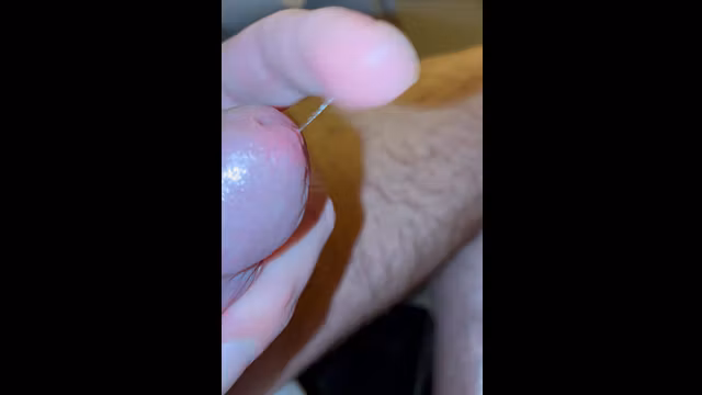Moaning as I edge just the tip of my cock, use fingertip to play with precum