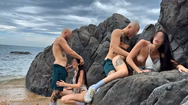 We Thought No One Would See Us…  Public Sex on the Beach  Real Couple