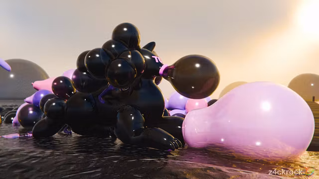 Latex Balloon Inflation with Furries