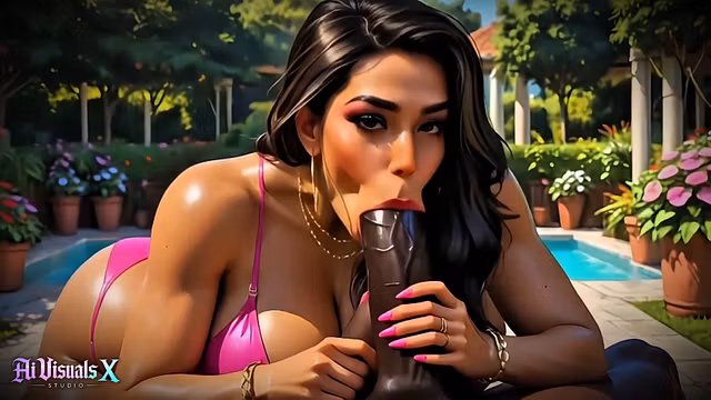 BIG ASS Latina MILF Doggy & Pronebone — BBC Creampie Outdoor (4K AI Animated))