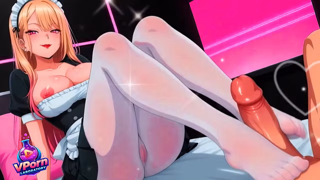 Hot, naughty blonde maid